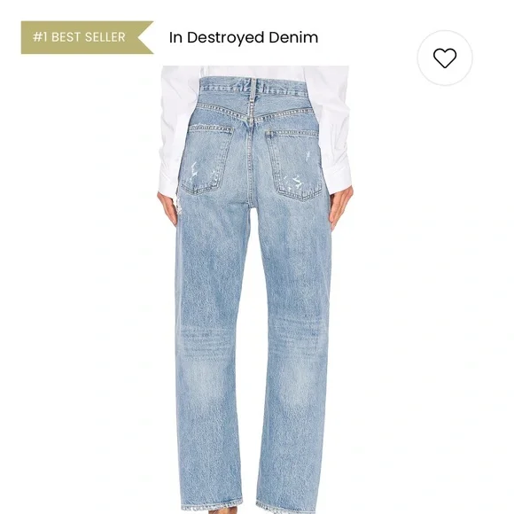 AGOLDE 90’s Mid Rise Button Fly Distressed Jeans, Size 31 - Picture 14 of 14